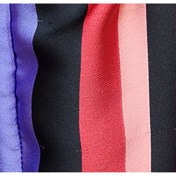 Worthington Sleeveless Multicolor Striped V-Neck Dress With Elastic Waist & Side - Picture 9 of 10